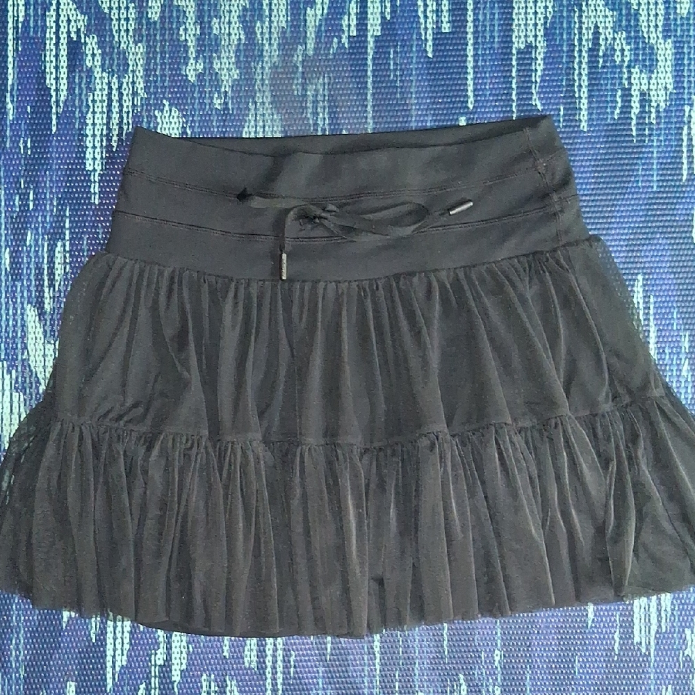 POPFLEX Black Tiered Ruffle Mini Skirt